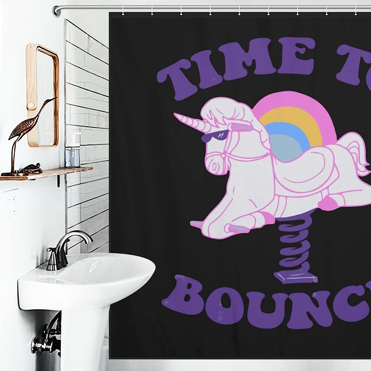 Beautiful And Funny Animal Print Shower Curtain For Bathroom, Unicorn Lovers Gifts For Kids