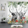 Beautiful And Unique Butterfly, Floral, And Red Mushroom Fabric Shower Curtain For Bathroom Decor