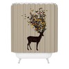 Beautiful Animal Artwork Shower Curtain With Deer Print