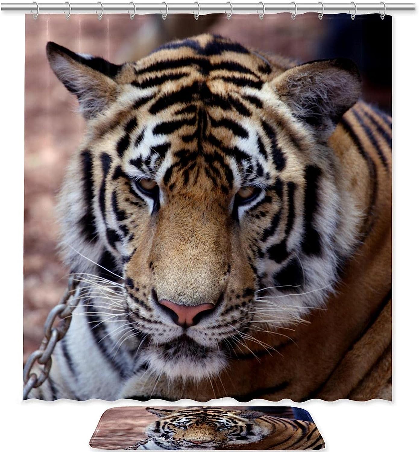 Beautiful Asian Tiger Print Shower Curtain For Bathroom