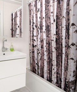 Beautiful Birch Vintage Shower Curtain by Kikkerland