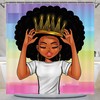 Beautiful Black Girl African American Women Girl With Crown Shower Curtain With Royal Theme For Your Bathroom Decor