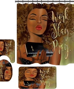Beautiful Black Women Shower Curtain for an African American Bathroom