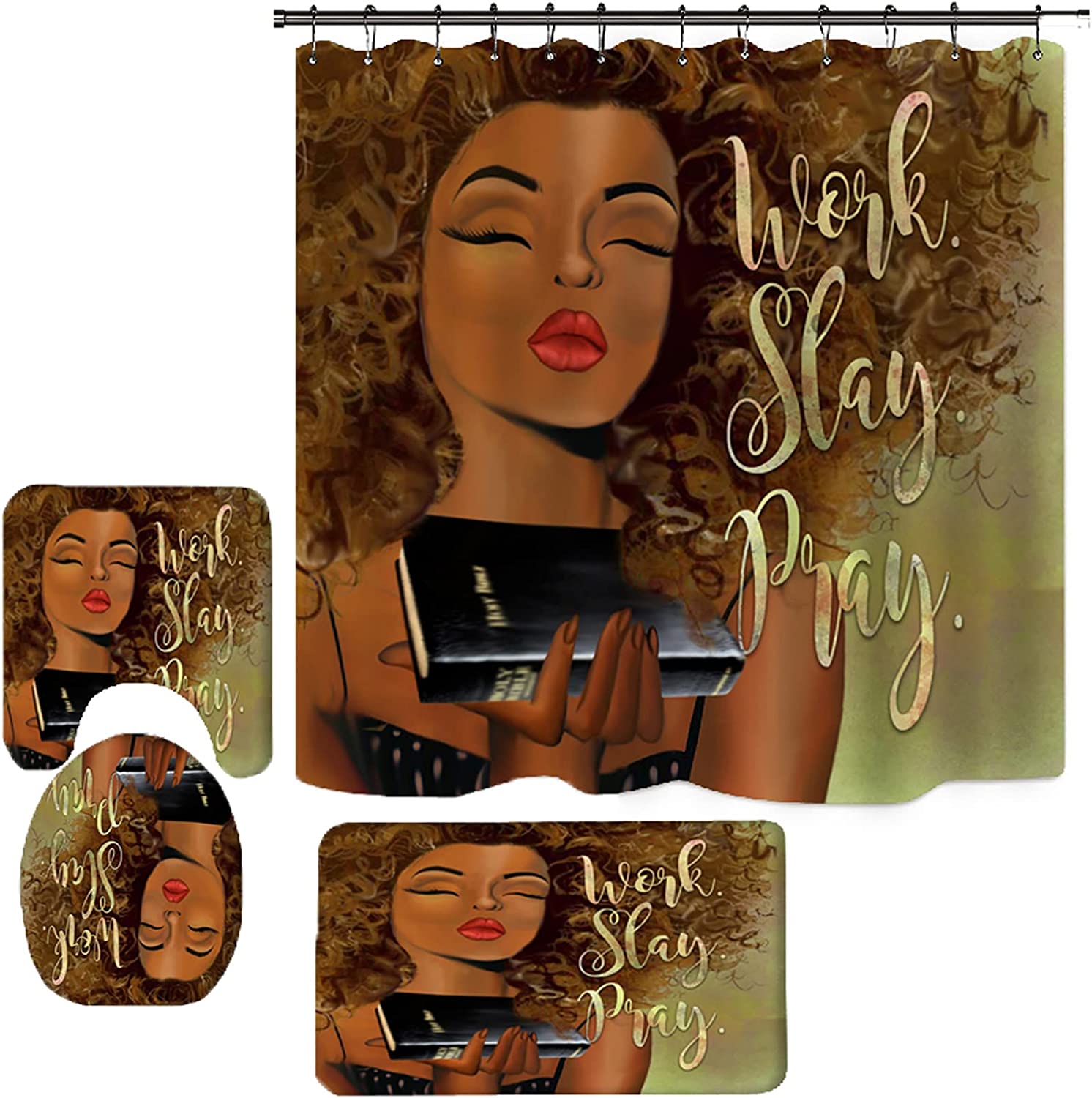 Beautiful Black Women Shower Curtain for an African American Bathroom