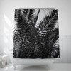 Beautiful Black and White Palm Leaves Decor Shower Curtain for a Relaxing and Tropical Bathroom 