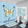 Beautiful Blue Butterfly Necklace Waterproof Shower Curtain For Unique Bathroom Decor