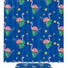 Beautiful Blue Flamingo Bathroom Shower Curtain With Durable And Waterproof Fabric Material