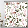 Beautiful Botanical Leaf Red Mushroom Shower Curtain