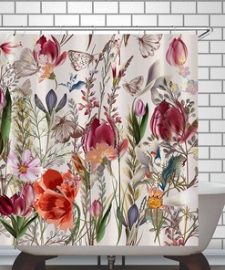 Beautiful Butterflies Floral Shower Curtain For A Dreamy Bathroom