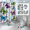 Beautiful Butterfly And Flowers Print Shower Curtain For Cute Bathroom Decor