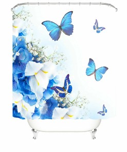 Beautiful Butterfly Fabric Shower Curtain For Elegant Bathroom Decor