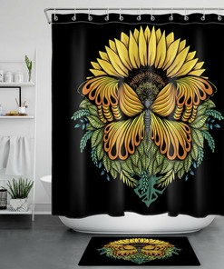 Beautiful Butterfly Shower Curtain For A Nature-Inspired Bathroom Decor, Tranquil Bathroom Accessories