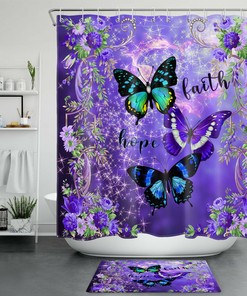 Beautiful Butterfly Shower Curtain For Bathroom Decor