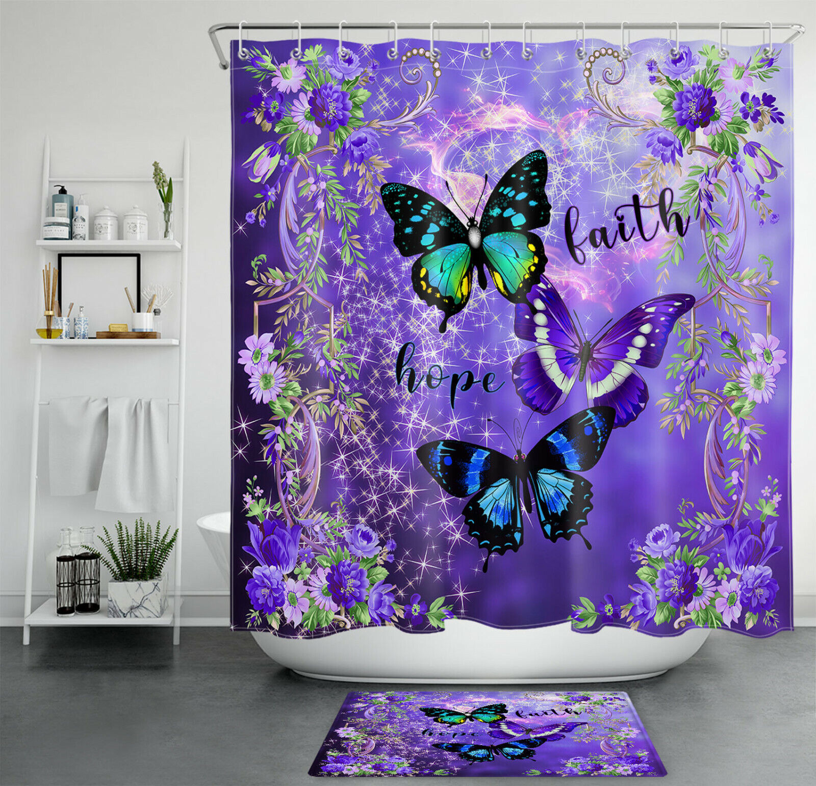 Beautiful Butterfly Shower Curtain For Bathroom Decor