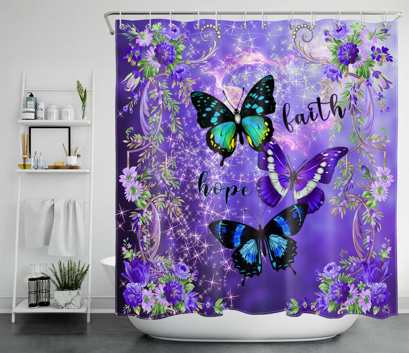 Beautiful Butterfly Shower Curtain For Bathroom Decor - Image 2