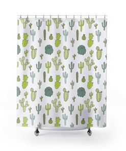 Beautiful Cacti Variety Shower Curtain - Perfect For Plant Lovers And Bathroom Decor