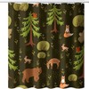 Beautiful Cartoon Fox Bear Wolf And Owl Waterproof Shower Curtain For Your Bathroom