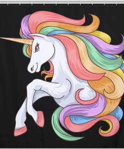 Beautiful Color Unicorn Shower Curtain - A Chic Addition to Your Bathroom