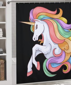 Beautiful Color Unicorn Shower Curtain - A Chic Addition to Your Bathroom 