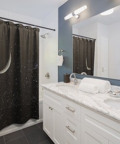 Beautiful Crescent Moon Stillness Shower Curtain For Bathroom Decor