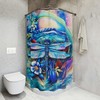 Beautiful Dragonfly Shower Curtain With Floral Pattern