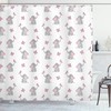 Beautiful Elephant Nursery Shower Curtain With Baby Butterfly Print For Your Bathroom