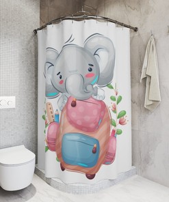 Beautiful Elephant Shower Curtain For Bathroom Decor As A Thanksgiving Or Christmas Gift