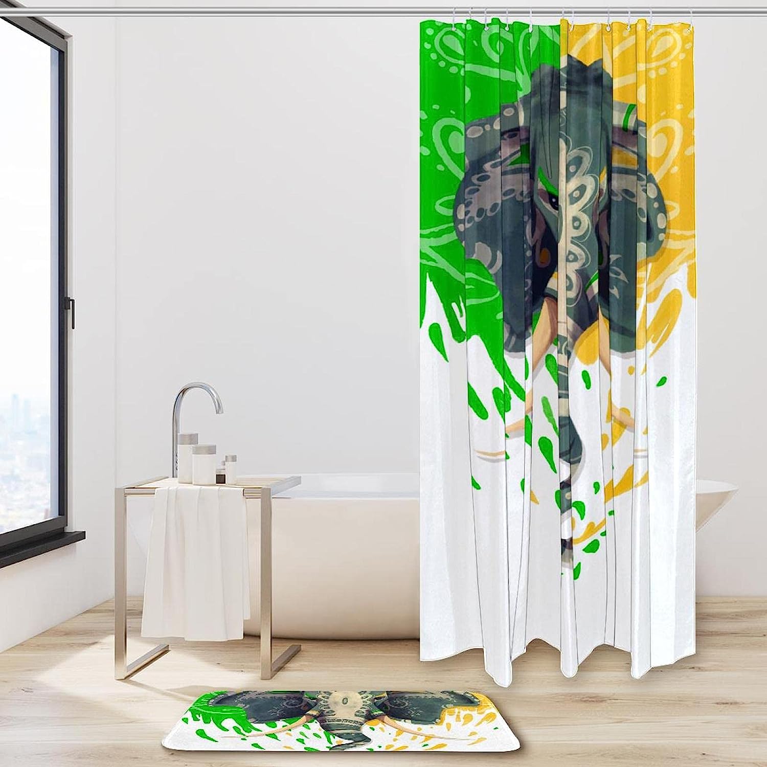 Beautiful Elephant Waterproof Shower Curtain For Bathroom Decor - Image 2