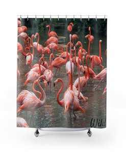 Beautiful Flamingos Shower Curtain - Stunning Bathroom Decor with Tropical Flamingos 