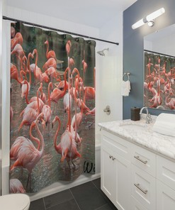 Beautiful Flamingos Shower Curtain - Stunning Bathroom Decor with Tropical Flamingos