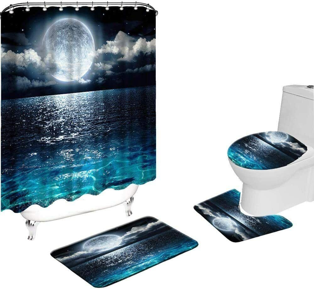 Beautiful Full Moon Bathrooms Shower Curtain