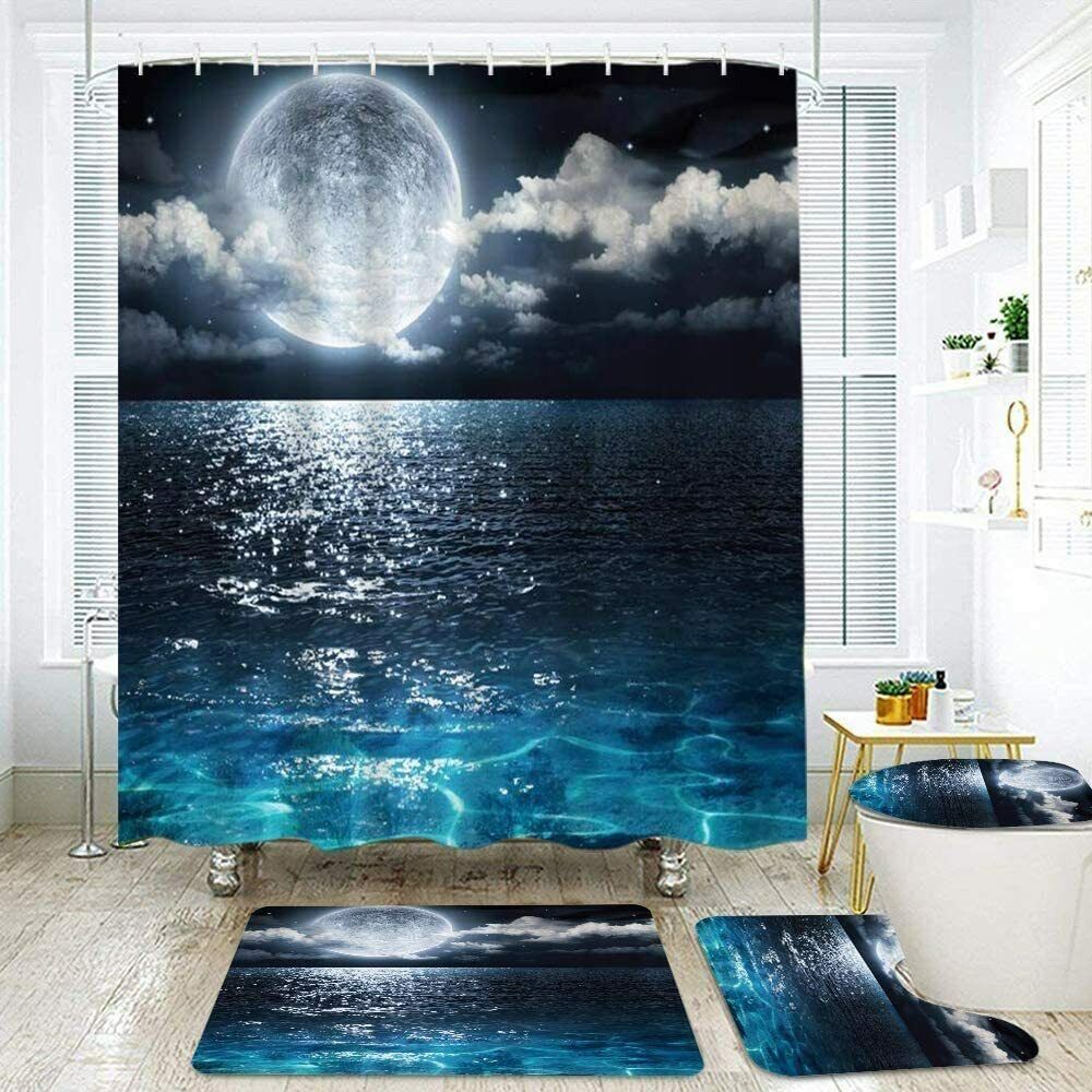 Beautiful Full Moon Bathrooms Shower Curtain