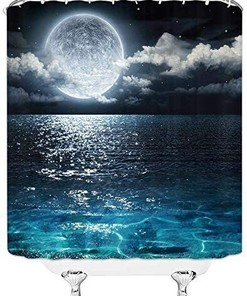 Beautiful Full Moon Bathrooms Shower Curtain