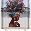 Beautiful Girl Themed African American Shower Curtain, Waterproof Fabric For Bathroom Decor