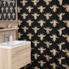 Beautiful Gold Bee Farmhouse Shower Curtain For Bathroom Decor