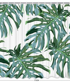 Beautiful Green Leaves Shower Curtain with Boho and Tropical Shower Theme 