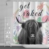 Beautiful Highland Cow With Flowers Farmhouse Shower Curtain For Bathroom Decor 