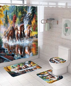 Beautiful Horse Shower Curtain - Rustic Country Bathroom Decor 