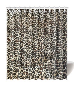 Beautiful Leopard Print Shower Curtain - Impressive Gift for Animal and Cat Lovers - Waterproof Bathroom Decor