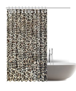 Beautiful Leopard Print Shower Curtain - Impressive Gift for Animal and Cat Lovers - Waterproof Bathroom Decor