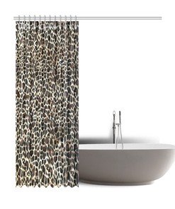 Beautiful Leopard Print Shower Curtain - Impressive Gift for Animal and Cat Lovers - Waterproof Bathroom Decor