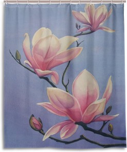 Beautiful Magnolia Paintings Fabric Bathroom Shower Curtain - Waterproof and Durable Bath Curtain by Ethel Ernest