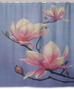 Beautiful Magnolia Paintings Shower Curtain For Elegant Bathroom Decor.