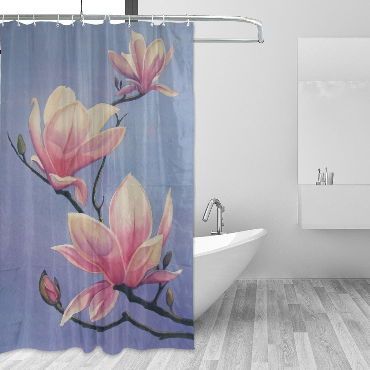 Beautiful Magnolia Paintings Shower Curtain For Elegant Bathroom Decor.