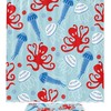 Beautiful Marine Red Octopus Blue Jellyfish Seashell Shower Curtain for your Bathroom