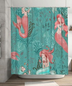 Beautiful Mermaid And Underwater Green Shower Curtain For Bathroom - Add A Touch Of The Ocean To Your Bath Decorr