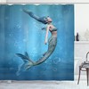 Beautiful Mermaid Fishtail Shower Curtain featuring Ocean Life Art Image 