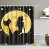 Beautiful Mermaid Silhouette Full Moon Shower Curtain and Bath Mat Set