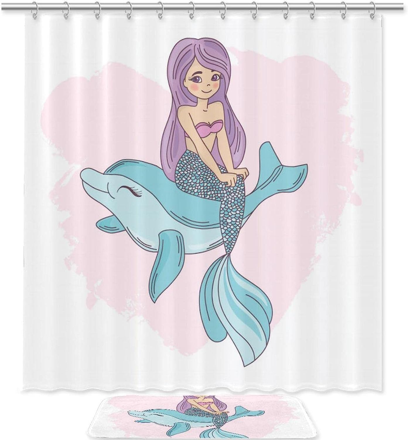Beautiful Mermaid Waterproof Shower Curtain for Bathroom Decor