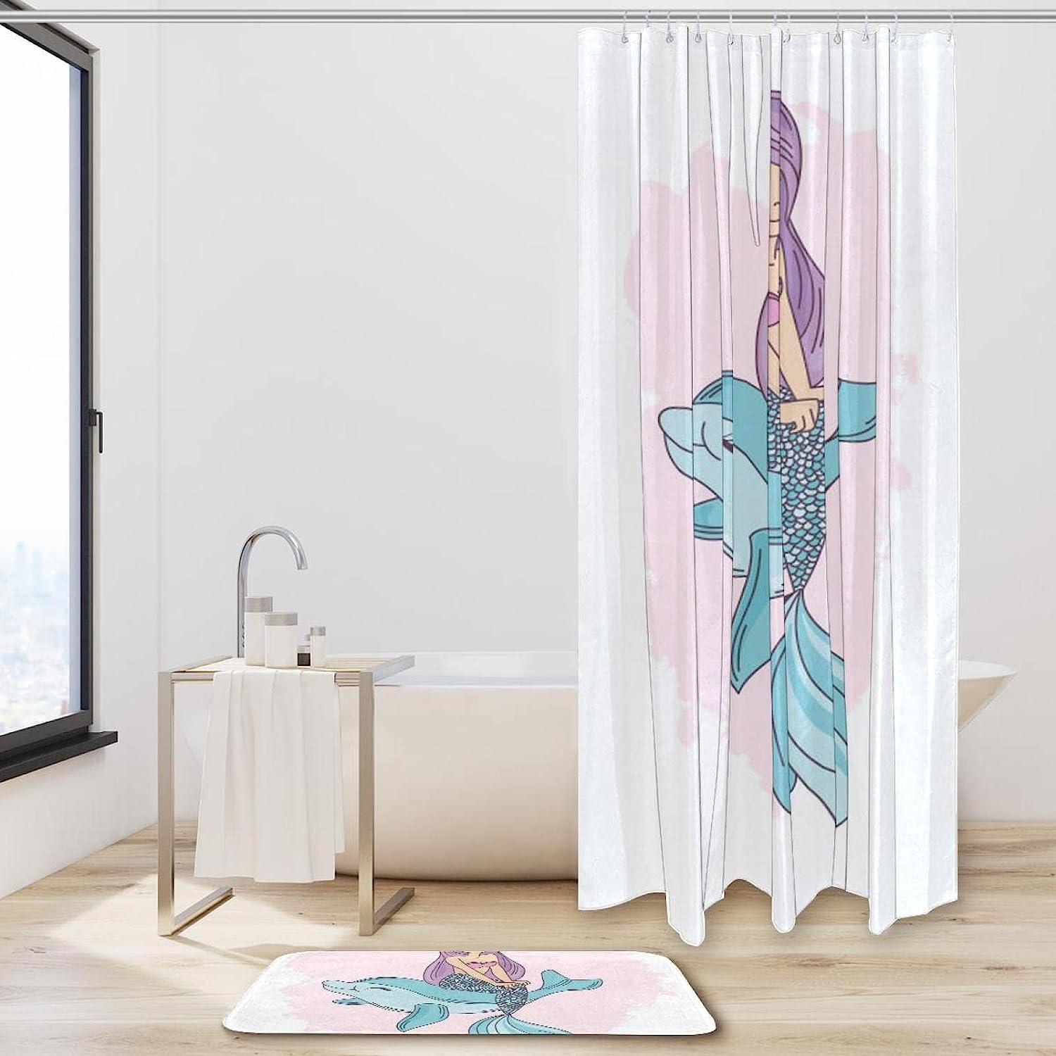 Beautiful Mermaid Waterproof Shower Curtain for Bathroom Decor